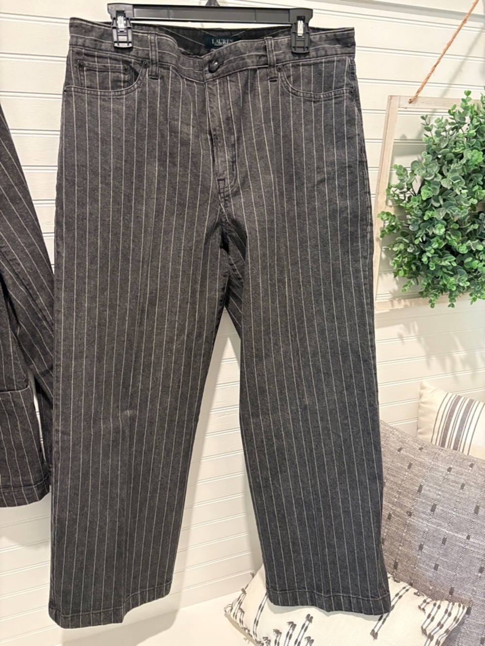 Lauren Ralph Lauren Charcoal Pinstripe Jeans